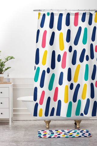 Sam Osborne Dots and Dashes Shower Curtain And Mat