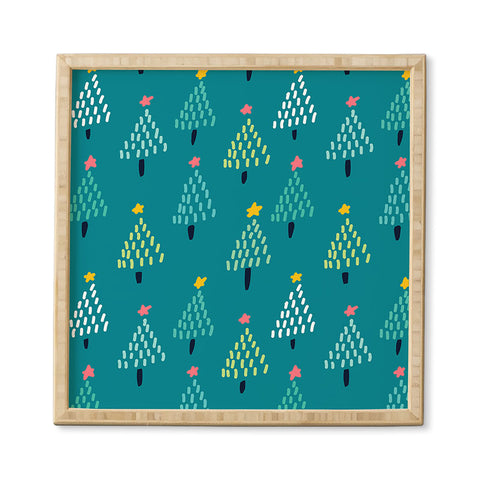 Sam Osborne Dotty Christmas Trees Evergreen Framed Wall Art