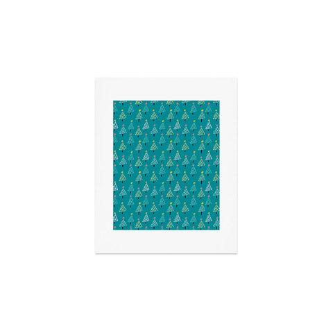 Sam Osborne Dotty Christmas Trees Evergreen Art Print