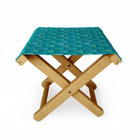 Sam Osborne Dotty Christmas Trees Evergreen Folding Stool