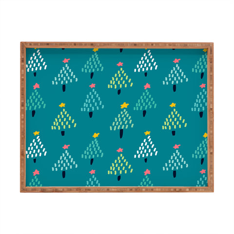 Sam Osborne Dotty Christmas Trees Evergreen Rectangular Tray