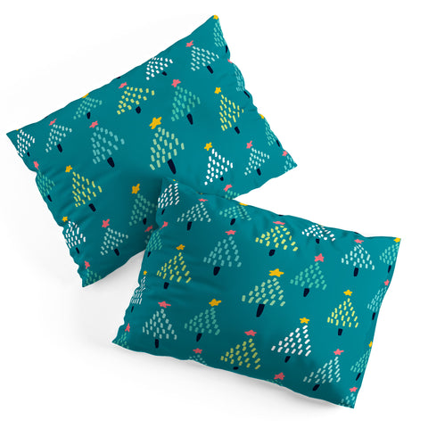 Sam Osborne Dotty Christmas Trees Evergreen Pillow Shams