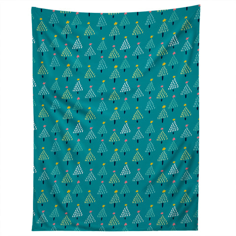 Sam Osborne Dotty Christmas Trees Evergreen Tapestry