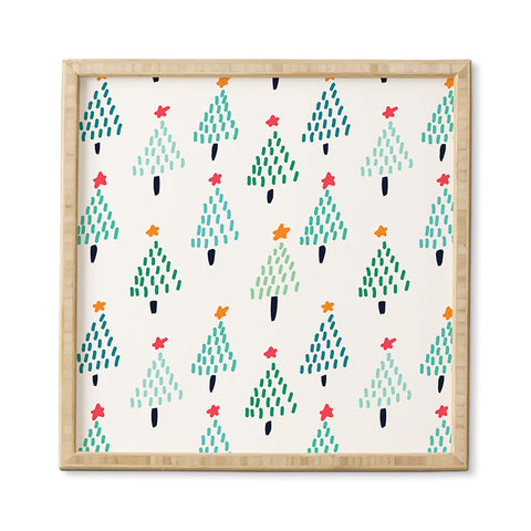 Sam Osborne Dotty Christmas Trees Polar Framed Wall Art