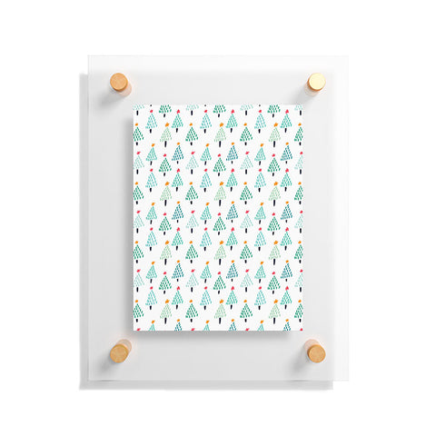 Sam Osborne Dotty Christmas Trees Polar Floating Acrylic Print