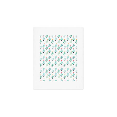 Sam Osborne Dotty Christmas Trees Polar Art Print