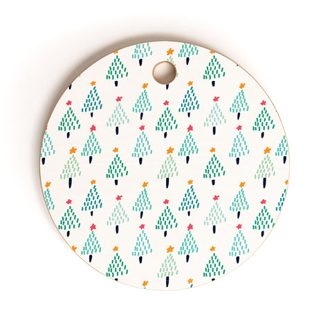 Sam Osborne Dotty Christmas Trees Polar Cutting Board Round