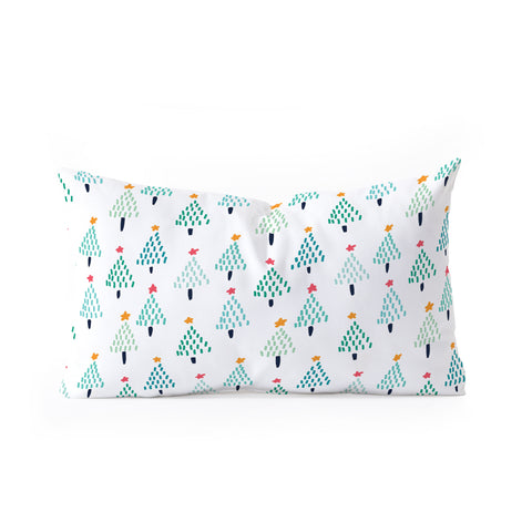 Sam Osborne Dotty Christmas Trees Polar Oblong Throw Pillow