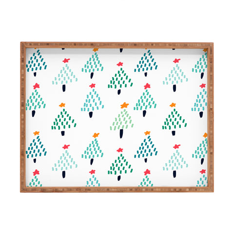 Sam Osborne Dotty Christmas Trees Polar Rectangular Tray