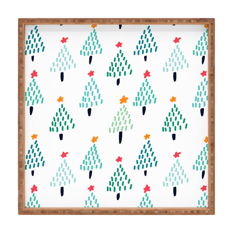 Sam Osborne Dotty Christmas Trees Polar Square Tray