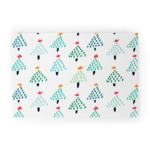 Sam Osborne Dotty Christmas Trees Polar Welcome Mat