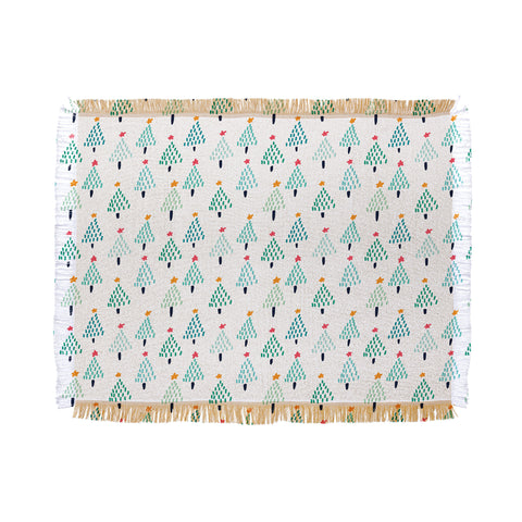 Sam Osborne Dotty Christmas Trees Polar Throw Blanket