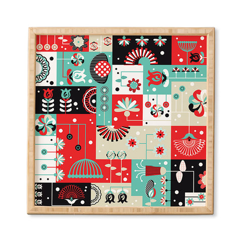 Sam Osborne Floral Grid Framed Wall Art