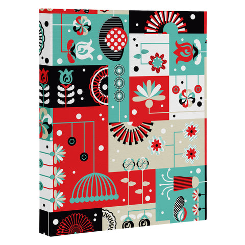 Sam Osborne Floral Grid Art Canvas