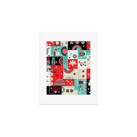 Sam Osborne Floral Grid Art Print