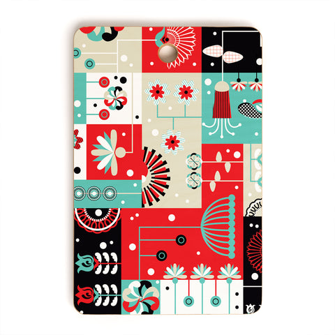 Sam Osborne Floral Grid Cutting Board Rectangle