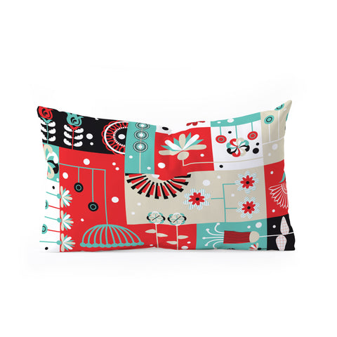 Sam Osborne Floral Grid Oblong Throw Pillow