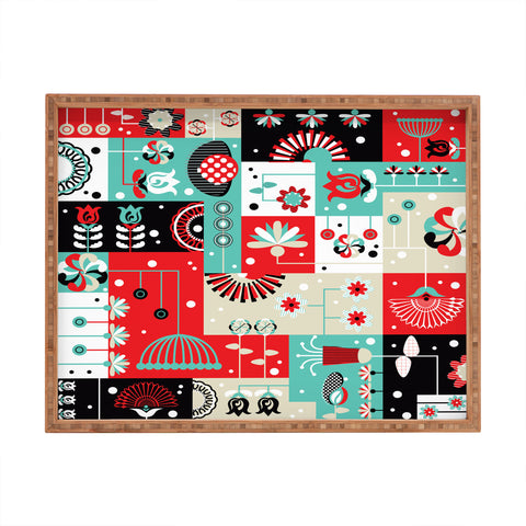 Sam Osborne Floral Grid Rectangular Tray