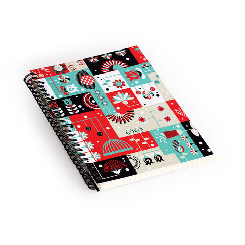 Sam Osborne Floral Grid Spiral Notebook