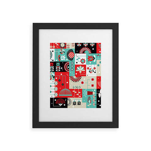Sam Osborne Floral Grid Framed Art Print