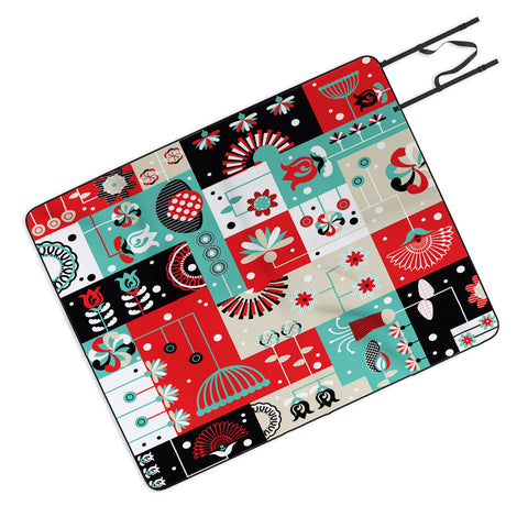 Sam Osborne Floral Grid Picnic Blanket