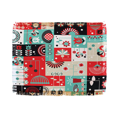 Sam Osborne Floral Grid Throw Blanket