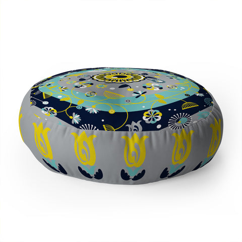 Sam Osborne Floral Target Floor Pillow Round