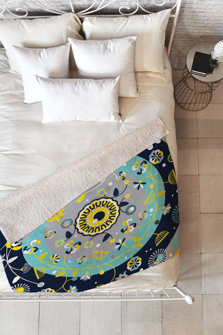 Sam Osborne Floral Target Fleece Throw Blanket