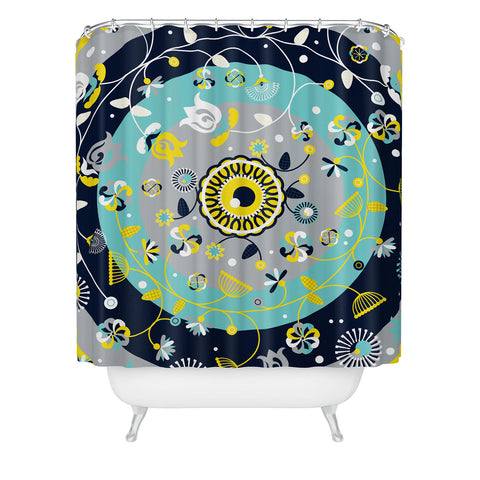 Sam Osborne Floral Target Shower Curtain