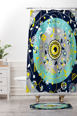 Sam Osborne Floral Target Shower Curtain And Mat