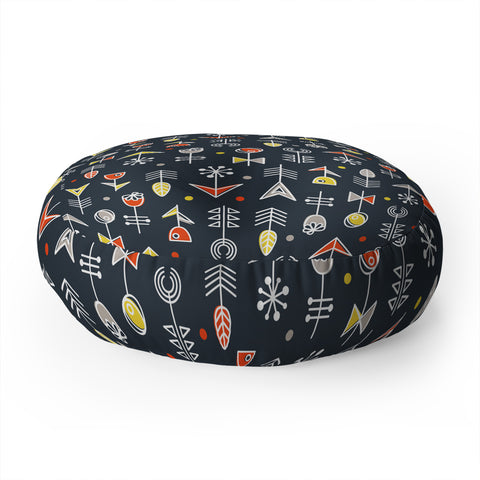 Sam Osborne Graphic Garden Floor Pillow Round