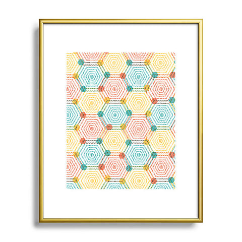 Sam Osborne Hexagon Weave Metal Framed Art Print