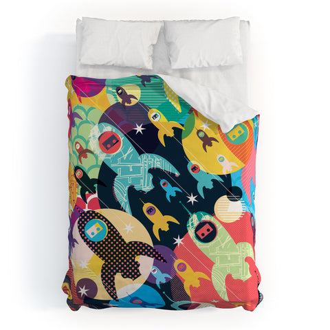 Sam Osborne Invasion Fleet Duvet Cover