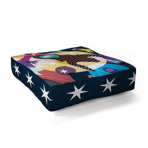 Sam Osborne Invasion Fleet Floor Pillow Square