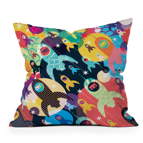 Sam Osborne Invasion Fleet Throw Pillow