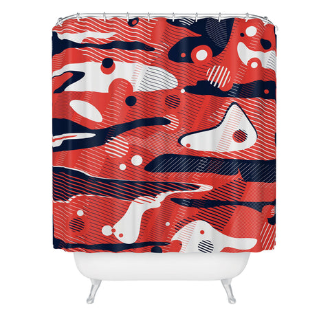 Sam Osborne Moonscape Rust Shower Curtain