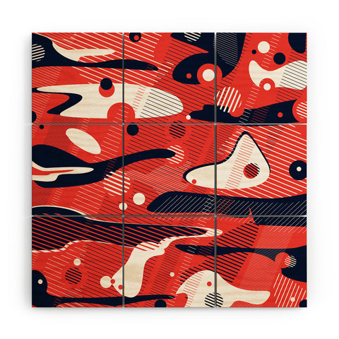 Sam Osborne Moonscape Rust Wood Wall Mural