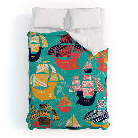 Sam Osborne Pirate Ships Duvet Cover