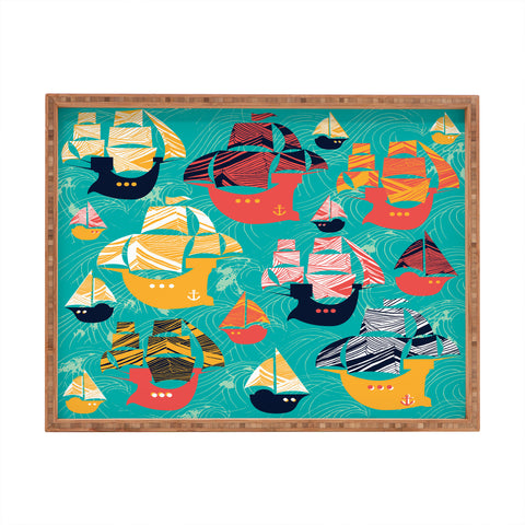 Sam Osborne Pirate Ships Rectangular Tray