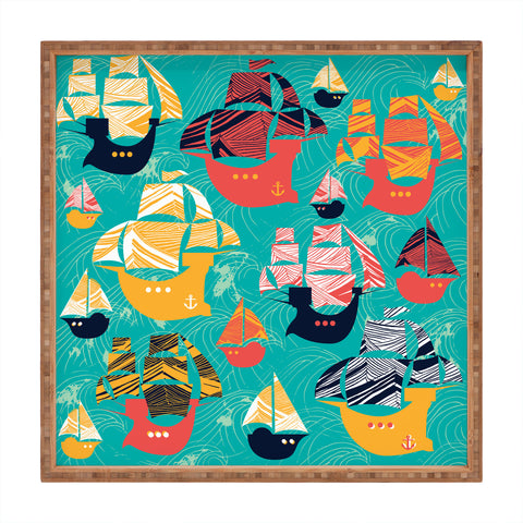 Sam Osborne Pirate Ships Square Tray