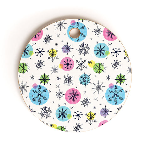 Sam Osborne Snowflake Doodles Cutting Board Round