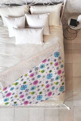Sam Osborne Snowflake Doodles Fleece Throw Blanket