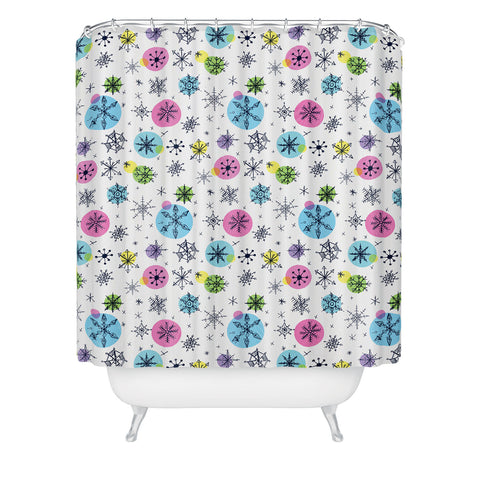 Sam Osborne Snowflake Doodles Shower Curtain
