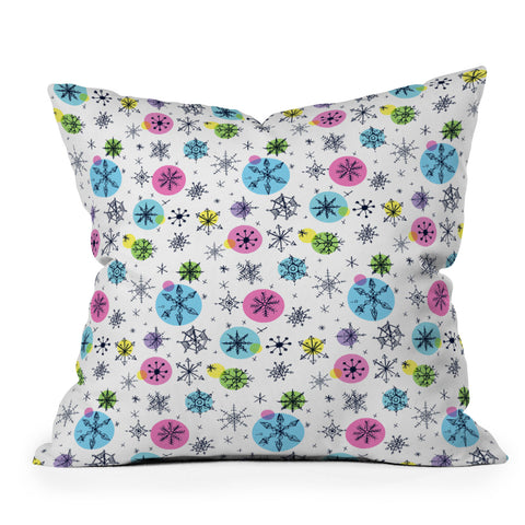 Sam Osborne Snowflake Doodles Throw Pillow