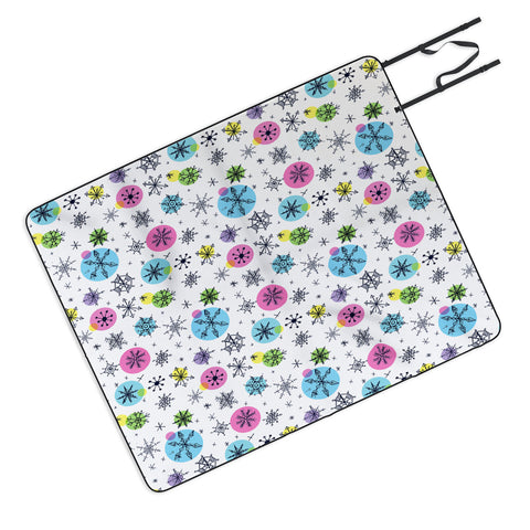 Sam Osborne Snowflake Doodles Picnic Blanket