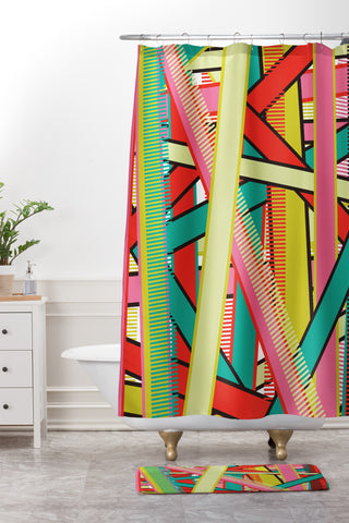 Sam Osborne Twisted Stripes Shower Curtain And Mat