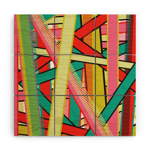 Sam Osborne Twisted Stripes Wood Wall Mural