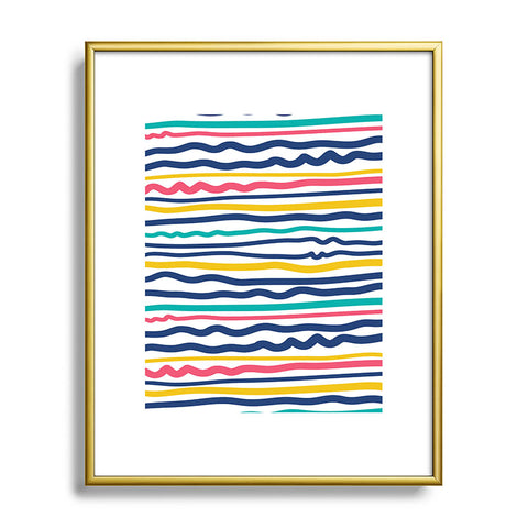 Sam Osborne Wiggle Stripes Metal Framed Art Print