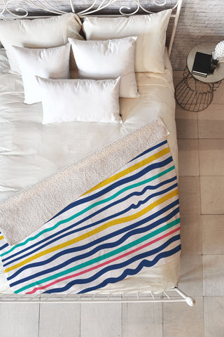 Sam Osborne Wiggle Stripes Fleece Throw Blanket