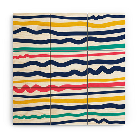 Sam Osborne Wiggle Stripes Wood Wall Mural